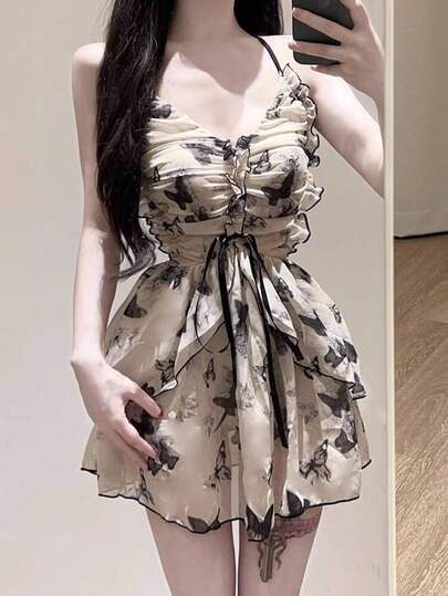 レディース 海辺・温泉用 レトロ保守系水着 スカート付きショートパンツ型 お腹カバーで安心 スリム効果 控えめセクシーバランス