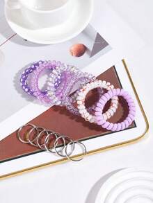 1pc/7pcs Small And Convenient Bright Surface Colorful Spring Wrist Coil Keychain, Coil Bracelets Keychain, Coil Keychain, Stretchable Spiral Bracelet Wrist Coil Key Chains School Car Accessories Cute Goth Y2k Bag Accessories Lanyards With Id Holder Car Accessories Bag Charms Car Teacher Friend Sister Gift Ideas - Multicolor - View 22