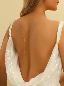 1 件欧式/美式简约水滴吊坠项链，适合女士派对/海滩/旅行的配饰礼物