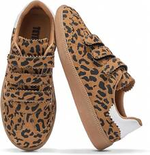 Sneakers For Women Lightweight Tennis Shoes Fashion Vegan Leather Hook & Loop Sneakers Non-Slip Walking ShoesChristmas - 豹 - 查看 1