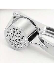 1个蒜蓉压榨器，手动蒜蓉器，便携式姜蓉器，厨房工具 - 銀色 - 查看 8