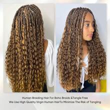 P4/27 Human Braiding Hair 26 Inch 100g Ombre Highlight Deep Wave Bulk No Weft Curly Bundles Human Hair Extensions Knotless Braids Wet And Wavy (4/27) - S4/27 - Xem 6