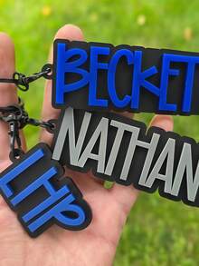 Custom Backpack Keychain Name Tag, Personalized Acrylic Name Keychain, Customized Acrylic Name Tag, Fashionable, Colorful, Cute, Simple, Kawaii, Unique Personalized Customized Gifts, Suitable As Christmas Gifts, Valentine's Day Gifts, DIY Customized Birthday Gifts, Anniversary Gifts, Couple Gifts, Mother's Day Gifts, Wedding Gifts, Bridesmaid Gifts, Party Gifts, New Year Gifts, Best Friend Gifts - Multicolor - View 5