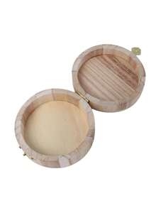 1pcVintage Wooden Jewelry Storage Box With Lid - Decorative Round Wood Container For Gifts, Keepsakes, Trinkets - Elegant Brass Clasp Closure Back To School - Multicolor - View 13