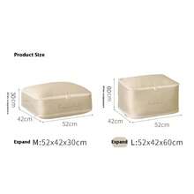 1 Pacote Saco de Armazenamento de Edredom de Grande Capacidade, Jaqueta de Pluma, Saco de Armazenamento de Edredom, Usado para Armazenar Cobertores, Roupas, Edredons e Jogos de Cama - Com Zíper Empilhável, Multiuso, Organizador de Guarda-Roupa, Tecido Durável de Cor Neutra, Caixa de Armazenamento