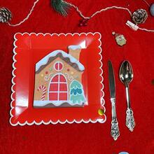 QILJH-A Set von Feiertags-Lebkuchenhaus-Taschentüchern | Einweg-Tischservietten mit Weihnachts- und Feiertags-Motiven, gestaltet mit Zuckerstangen, Bäumen und Schneeflocken | Perfekt für Weihnachtsfeiern und Winterfeiern, Weihnachtsdekoration, Zubehör für Weihnachtsveranstaltungen und thematische Einweg-Tischservietten für Geburtstagspartys - DUOSE - Übersicht 7