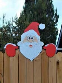 2 pièces Sonde de clôture de Noël - Conception du Père Noël et du cerf, décorations de jardin extérieur, idéal pour les célébrations de vacances à la maison et dans la cour, décorations de Noël extérieures, décorations de cour, conception d'animaux joyeux