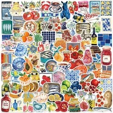 Bộ 100 miếng dán trang trí đẹp mắt - Hình rau củ, trái cây, thực phẩm, hoạt hình, ngộ nghĩnh, chống thấm nước, dùng cho laptop, sổ tay, bình nước, ván trượt, đồ dùng làm sổ lưu niệm, văn phòng phẩm. - 100 - Xem 10