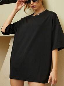 女士T恤 - 黑色 - 查看 2