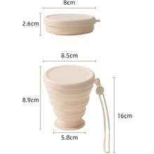 1PCS   Folding Water Cup With Lanyard, Portable Foldable Camping Cup, Portable Foldable Drinking Cup With Lid, Telescopic Cup Suitable For Outdoor Travel And Hiking - Random Color - View 9
