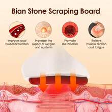 3-in-1 elektrischer Guasha-Massagegerät für Gesicht/Nacken/Augen Rücken Körper, 9 Stufen Heizung Vibration Guasha Bian Stein Schabeisen Massagegerät Schönheitsgerät 1500mAh