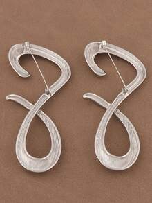 1 pezzo Spilla asimmetrica minimalista in lega di colore oro/argento con simbolo dell'infinito, grande spilla in metallo a forma di numero 8, gioiello adatto per l'uso quotidiano delle donne