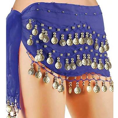 Oriental/ Belly Dance Coin Belt BellyDance Hip Scarf Gold Coin Belly Dance Costume Accessory Dance Coin Belt Perfect For Bohemian Stage Performances