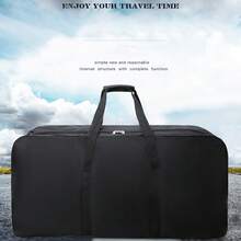 Maleta de viaje Oxford extragrande expandible con ruedas, impermeable, ligera y plegable (negra) - Negro - Ver 4