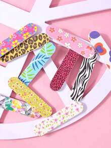 迷你指甲锉双面耐用便携适用于指甲和足部护理，紧凑设计适用于天然指甲和人造指甲