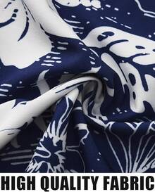 Hawaiian Shirt For Men Short Sleeve Floral Printed Casual Button Down Summer Beach Dress Shirts-20256688 - Navy09 - View 5