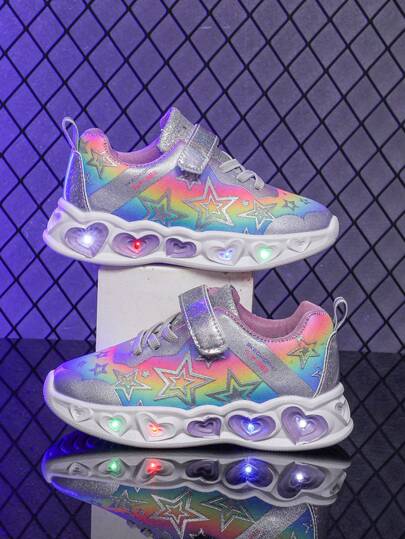 1 Paio di Scarpe Sportive in Pelle con Illuminazione LED, Traspiranti e Alla Moda, Adatte per Ragazzi e Ragazze - Casual, Ammortizzanti, Antiscivolo per Uso all'aperto e Camminata in Tutte le Stagioni