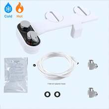 冷热水马桶喷头,超薄温水喷头,非电动可调压力自清洁喷头,适用于臀部和女性私处清洗,易于安装,浴室配件,浴室工具 - 黑與白 - 查看 20