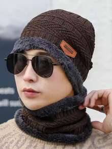 Knitted Hats, Thermal Lined Ear Protection, Windproof Warm Beanie Caps With Neck Cover For Winter Outdoor Cycling - Multicolor - View 7