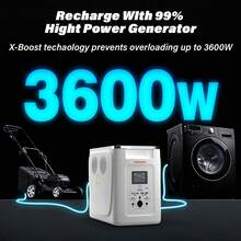 HEPWAY Alpha 2000 Portable Power Station, 2400W/2048Wh Expandable Capacity, 32kWh With APP Wi-Fi X-Boost 3600W AC Outlet, Fully Charges In 1.5 Hours, Suitable For Home UPS Emergency Outdoor RV Camping Solar Generator (Solar Panels And Batteries Not Included) - 2000-luying - Xem 10