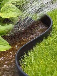 Borde de jardín flexible de 4 pulgadas de altura con picos de anclaje de acero galvanizado y kit de borde de césped para cama de flores, camino, proyecto de paisajismo, negro - Negro - Ver 6