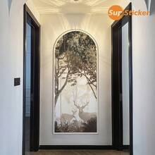 1 Roll 2pcs PVC Material 17.72X70.87inch Modern Minimalist Style Arched Wall Decals, Self-Adhesive Removable Wallpaper, Thick Wear-Resistant Wall Stickers, Suitable For Bedroom Headboard, Entryway, Living Room Backdrop, Furniture Side, For Home Decor, Space Renovation And Renewal Wall Paper Wall Decor Room Decor Wallpaper Peel And Stick