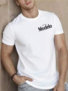 Camiseta de algodón con estampado gráfico de letras de dibujos animados, 1 pieza, 100% algodón de alta calidad, tallas S, M, L, XL, XXL, Top de moda urbana estilo Hip Hop para todas las esta - Blanco - Ver 3