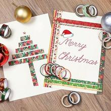 21 Rolls Christmas Washi Tape, Gold Foil Washi Tape Perfect For Bullet Journal, Decorative Adhesive Paper Tape For Scrapbooking, DIY Crafts, Gift Wrapping, Bullet Journals & Party Decor, Sticker Masking, School Supplies, Holiday Gift Decoration