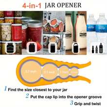 1PC Jar Opener And Bottle Opener For Weak Hands Arthritis Elderly And Children,Non-Slip Jar Opener Grip Get Lids Off With Ease (Orange) - Orange - View 9