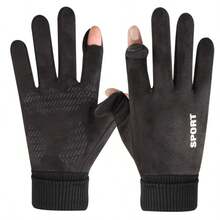 Winter Waterproof Ski Gloves Thermal Lined Warm Gloves For Men; Winter Thickened Touch Screen Outdoor Running, Cycling, Delivery, Two-Finger And-Finger Gloves, Snow Warm Cycling Cold Weather, Driving Biking Running