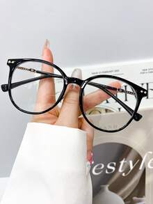 New Large Frame Minimalist Fashion Versatile Metal Square Women Glasses, Personalized Casual Party Holiday High-End Decorative Glasses For Daily, Workplace, Business, Artistic, Stylish Street Photography