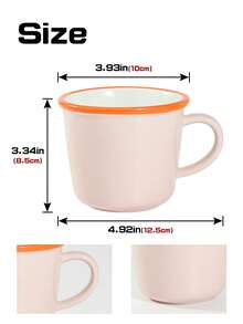 1 Peça Caneca de Cerâmica Minimalista de Nicho, Caneca com Borda Laranja/Verde, Adequada para Café, Leite, Xícara de Café da Manhã