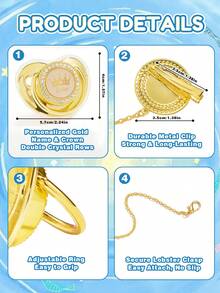 1pc Customizable Name Pacifier, Suitable For Baby Boys & Girls, Soft Silicone Material, With Dust Cover, Leopard Print & Marble Letter Design, Multiple Colors Available. Unique Baby Essential, Fashionable Baby Accessory, Thoughtful Baby Christening Gift, Gender Reveal Gift. - Multicolor - View 2