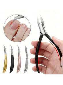 1pc Stainless Steel Thick Nail Clipper - Precision Nail Care Tool, Professional Podiatrist-Grade Nail And Toenail Clipper Set With Curved Blades, Ergonomic Design For Thick Nails, Nail And Foot Care