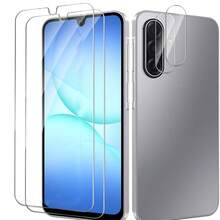 Set 4 folii de protecție pentru ecran Galaxy A17/A07: folie de protecție din sticlă securizată ultra-clară, folie de protecție pentru lentila camerei 3D, anti-zgârieturi, anti-șoc