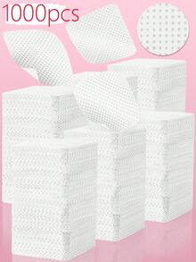 1000/500/400/200 片一次性无绒布心形卸妆垫、指甲油去除垫、柔软无纺布丙酮指甲油去除湿巾、无绒指甲凝胶湿巾、无水指甲护理产品，适用于女性和女孩日常美甲清洁和卸除 - 白色 - 查看 13