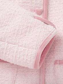 Balabala Girls Winter Tweed Jacket, Fashionable Young Girl Coat, Cute - Red Hue - View 4