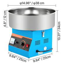 Cotton Candy Machine Commercial, 1000W Electric Candy Floss Maker, Easy Use With 15 Inch Stainless Steel Bowl And Sugar Scoop, Makes Hard Candy For Home Kids Birthday, Family Party, Blue - Blue Bevel - View 10