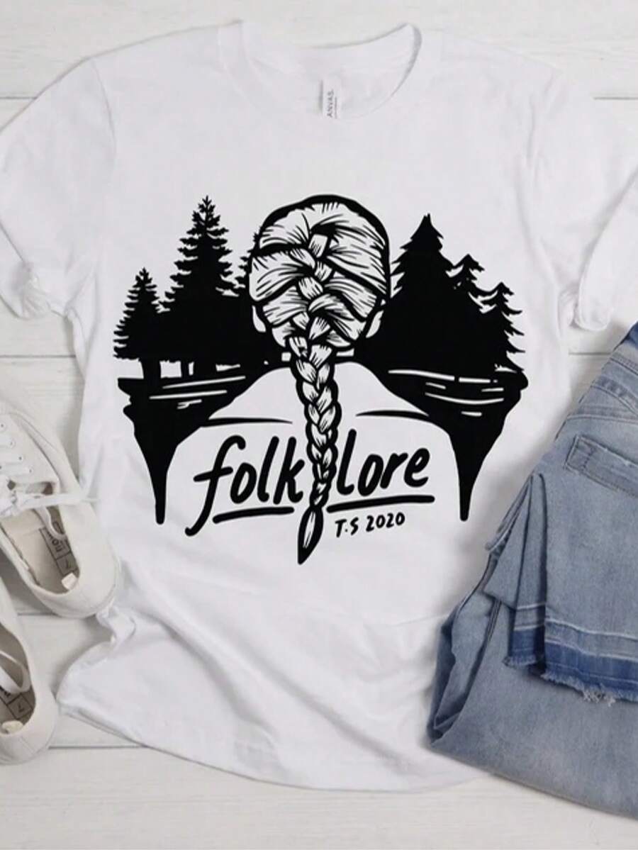 Folklor.E Shirt, Taylor Shirt, Taylor Gift, T.S. Merch, Taylor Merch, Taylor Fan Gift - 白色 - 查看 1
