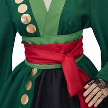 Zoro Cosplay Costume Zoro Gender-Fluid Kimono Dress - màu xanh lá - Xem 5