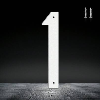 Dxiaojj Números y letras de casa de metal blanco de moda de 3 a 8 pulgadas – Placa de dirección de pared para exteriores con kit de clavos – Incluye dígitos del 0 al 9 y alfabeto A-Z para decoración de jardín, puerta, buzón – Placa de matrícula de apartamento, letrero de calle