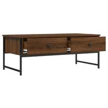 Coffee Table Brown Oak 101x49x39.5 Cm Engineered Wood - Brown - View 6