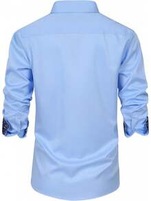 Mens Dress Shirts Long Sleeve Dress Shirts For Men Inner Contrast Button Down Casual Shirts For Men Big And Tall-20256688 - N # Đen-đỏ - Xem 8