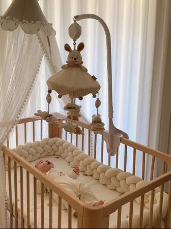 1 st flätad, vridbar spjälsängsskydd, säkerhetsgrind för nyfödda, 2M/3M