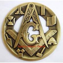 Medalln de estilo antiguo, para coche, con emblema trasero pesado con smbolos de la flamasona y orgullo de Equinox Regalia Masnica - Aire - Ver 2
