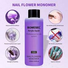 30毫升/60毫升/120毫升美甲丙烯酸液态单体 - 专业丙烯酸液态单体美甲延长液美甲系统套装，适用于速干丙烯酸美甲延长，含丙烯酸美甲刷，适用于丙烯酸美甲延长，美甲系统套装，速干丙烯酸美甲延长，适合初学者在家DIY，专业美甲沙龙使用，丙烯酸按压式美甲贴片 - 彩色 - 查看 2
