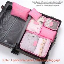 6pcs/Set Travel Packing Cubes, Large Capacity Organizer Bags, Cosmetic Bags, Toiletry Bags, Luggage Organizers, Multi-Color Options, Portable, Waterproof, Dustproof, Foldable Storage Bags For Clothes, Shoes, Underwear, Cosmetics, Electronics, Suitable For Travel, Vacation, Business Trip, Home Organization Travel Bag Handbag Luggage Bag For Business For Vacation Holiday Multifunction Travel Duffel Bag Unisex Weekender Bags
