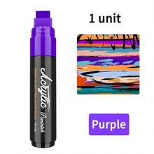 1pc 15mm Wide Tip Permanent Marker Pen, Waterproof & Fade Resistant, Suitable For Rock, Wood, Glass, Tire, Canvas, Ceramic, Fabric, Graffiti, Touch Up Paint, Large Capacity Craft Marker Pen, Advertising Pen