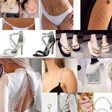 1 Yard Sparkling Crystal Braided Ribbon Rhinestone Trimmed Silver Chain Bridal Wedding Dress Shoes Decoration Accessories - Silver - View 9