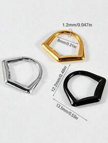 1 pieza Pendiente de aro de acero inoxidable de 16G con geometría asimétrica punk para la nariz, el septo, el labio, el cartílago y Daith como regalo para mujeres
